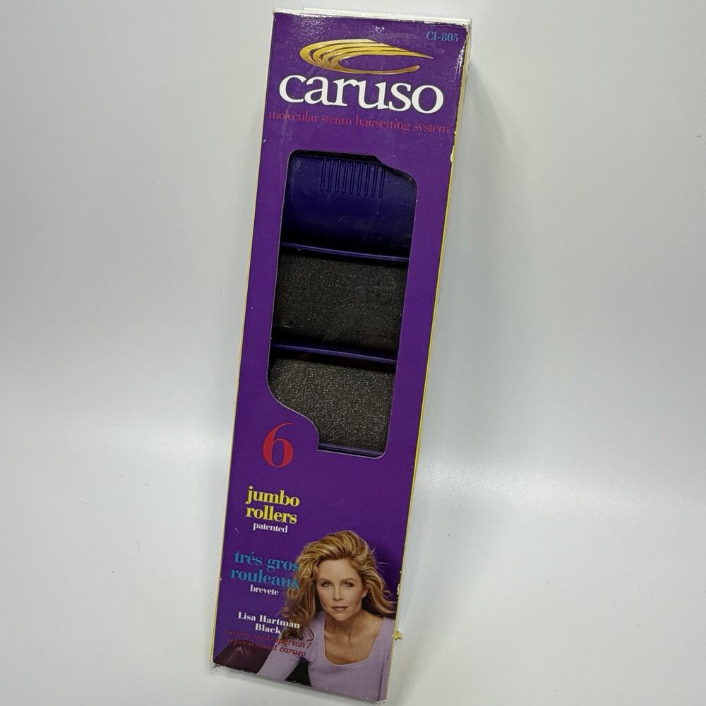 6 Pack Caruso Professional Molecular Steam JUMBO Rollers Hair Curlers Purple NEW